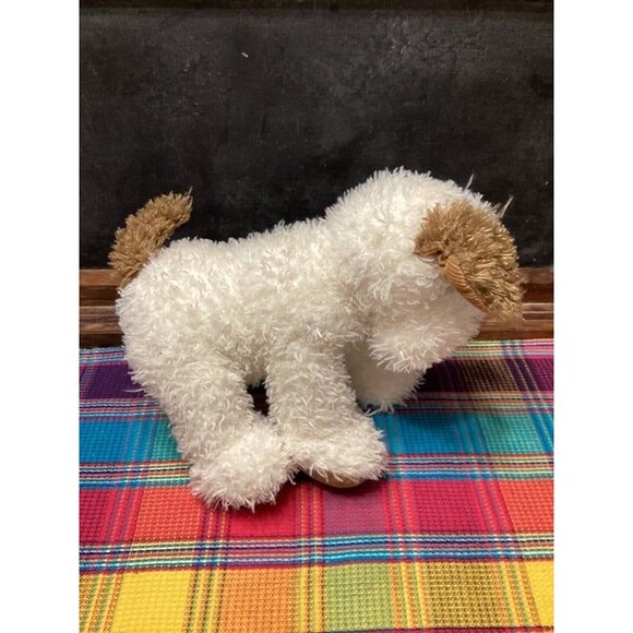 Barnes & Noble Dog Terrier Puppy Plush Cream White Brown Stuffed Animal “Noble” - Picture 4 of 12